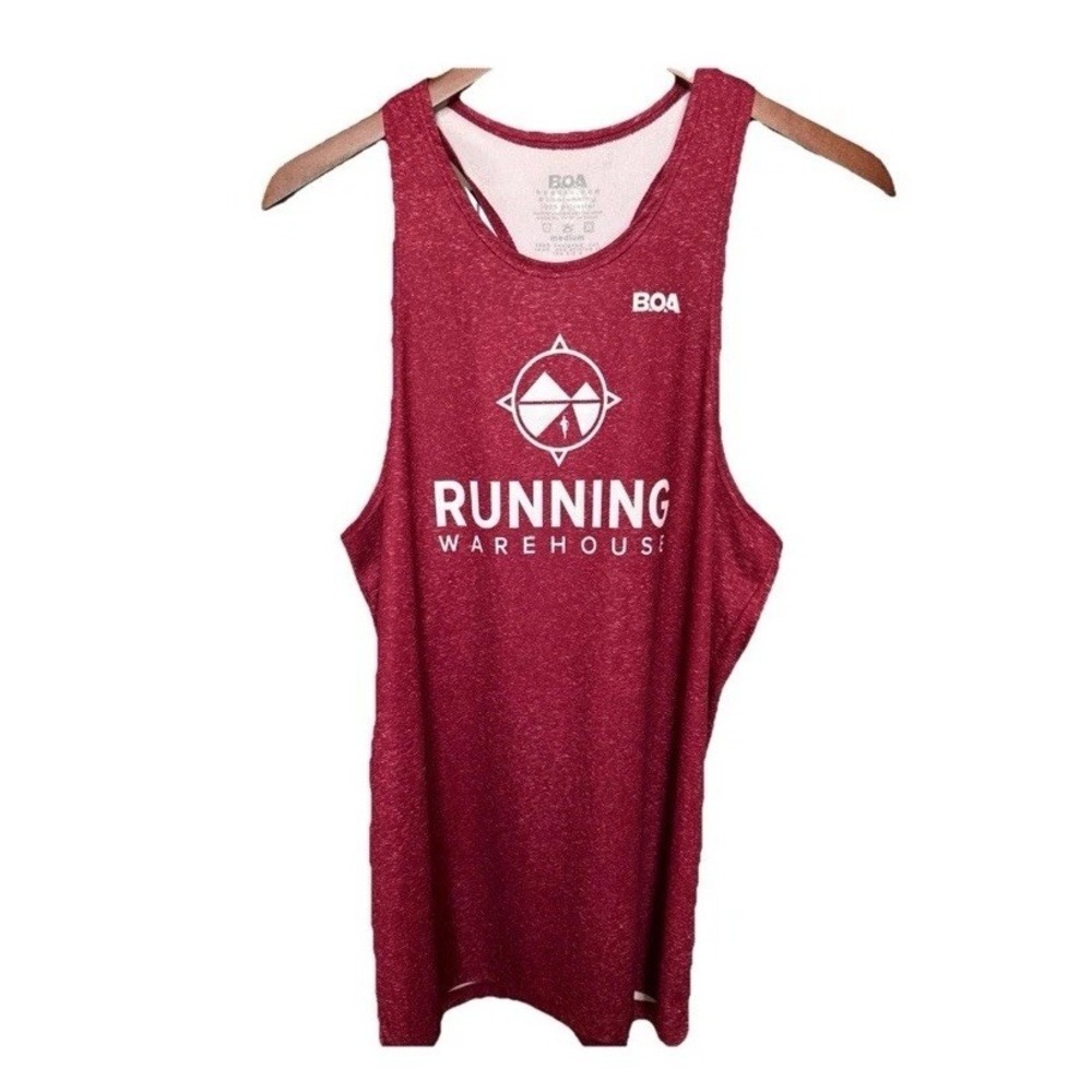 BOA Women's Medium Running Warehouse Tank Racerback Crimson Red Made In The USA